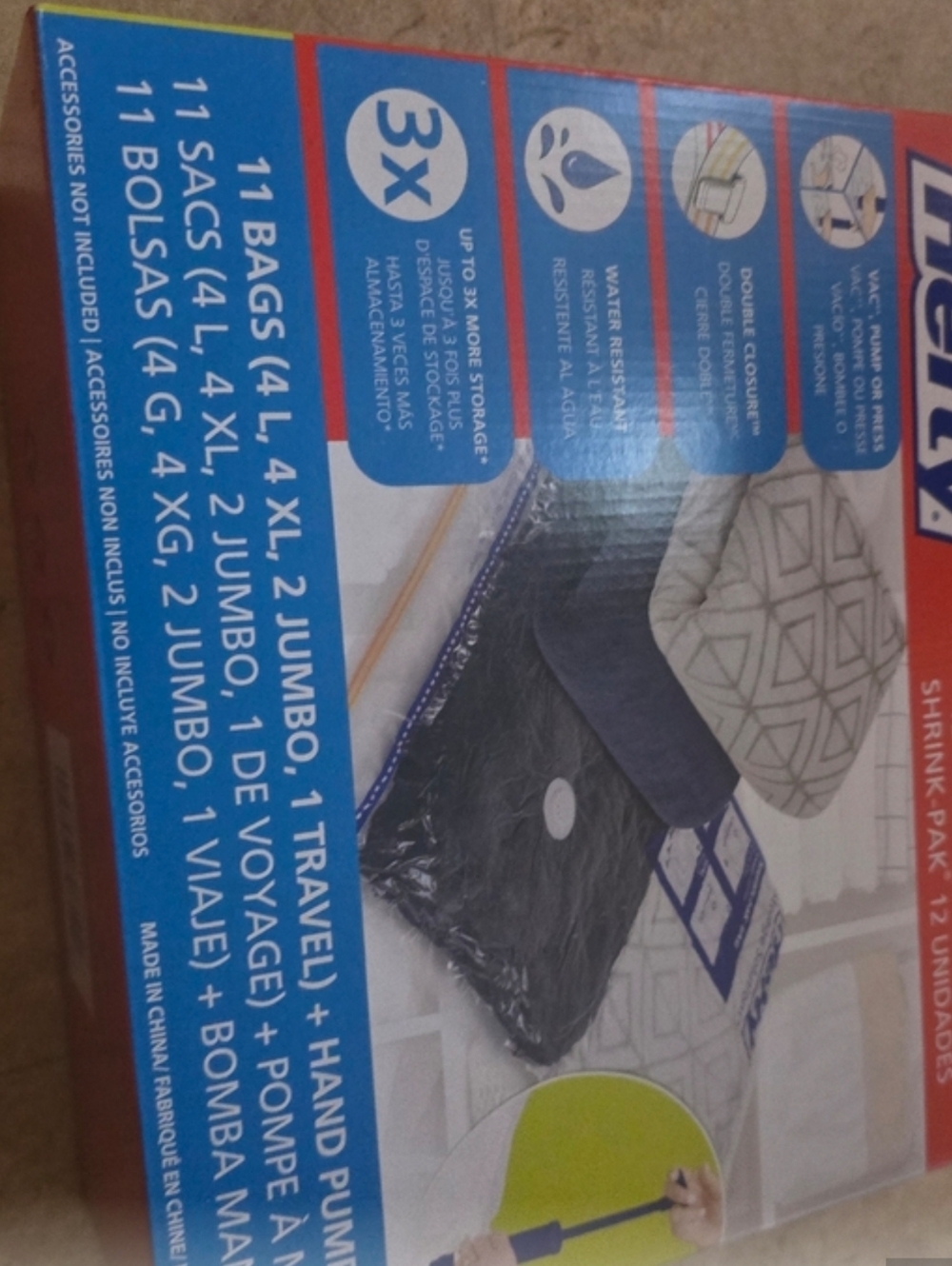 Hefty Shrink-Pak 12 Vacuum Storage Bags Large XL Jumbo Travel Waterproof New - Picture 3 of 4